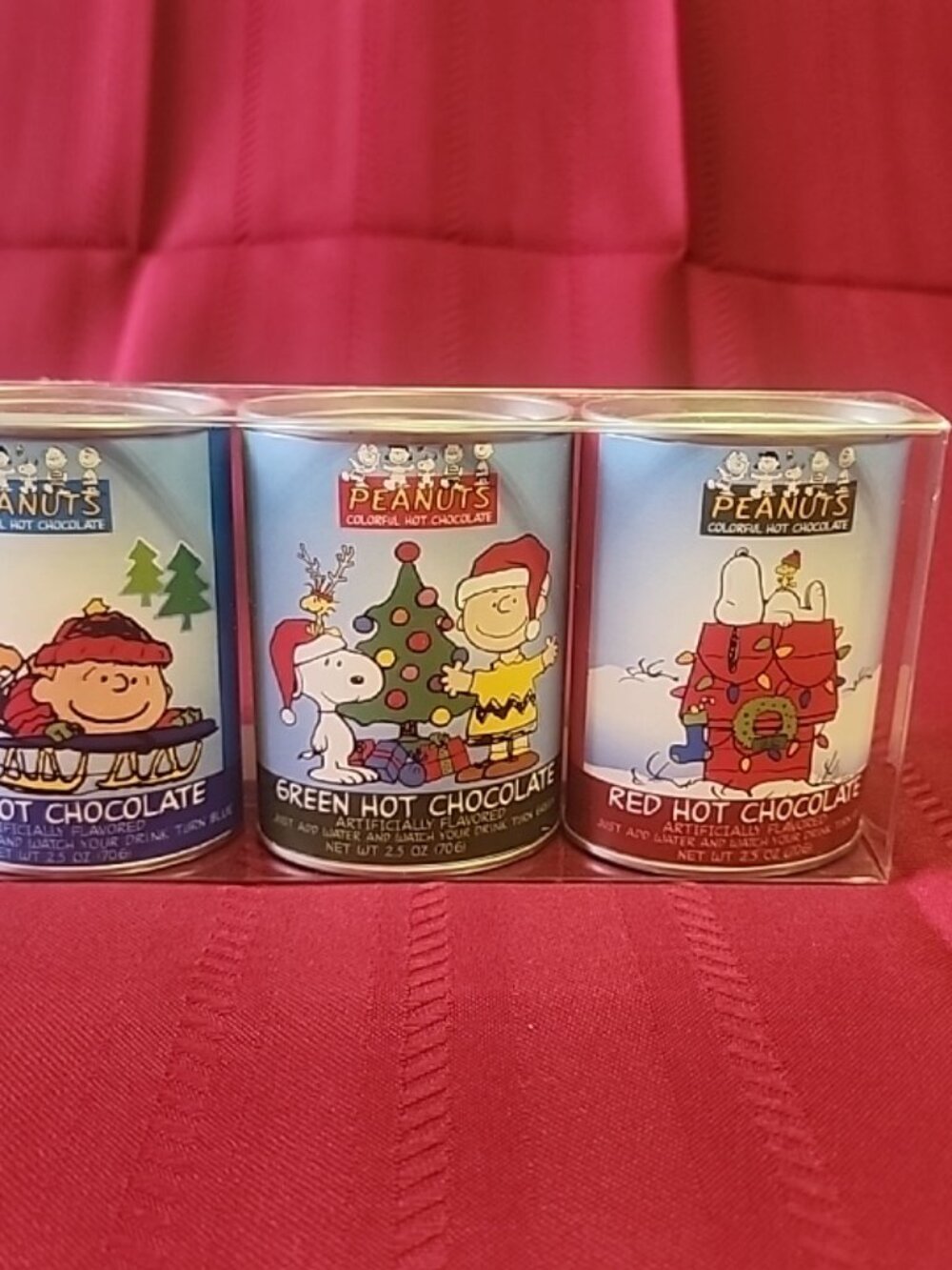 Vintage Peanuts Snoopy Christmas Cocoa Tins Set Sealed Display Collectible M mbe